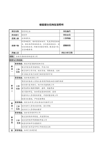 检验部主任岗位说明书