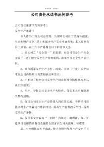 公司责任承诺书范例参考