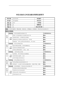 河北石油分公司安全综合岗位说明书