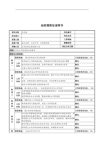 河北石油分公司总经理岗位说明书