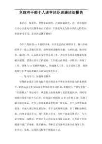 乡政府干部个人述学述职述廉述法报告