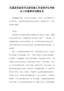 在基层党组织书记抓党建工作述职评议考核会上的重要讲话稿发言