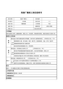 洗涤厂缝纫工岗位说明书