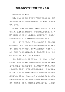 教师寒假学习心得体会范文五篇