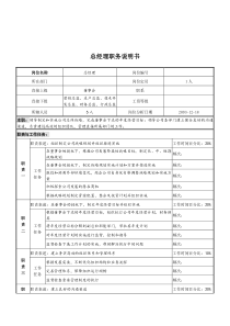 湖北新丰化纤公司总经理职务说明书