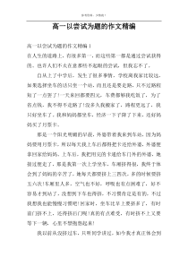 高一以尝试为题的作文精编