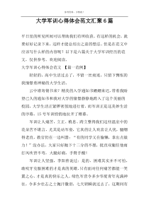 大学军训心得体会范文汇聚6篇