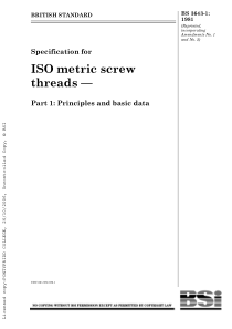 BS 3643-1-1981 ISO 米制螺纹第一部分：原则与基本数据