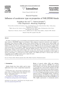 Influence of accelerator type on properties of NR-