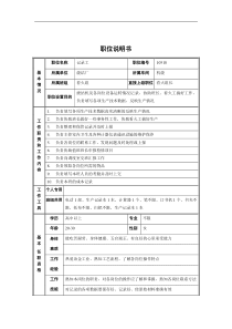 烧结厂机烧看火组记录工职位说明书