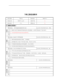 物资中心下料工岗位说明书