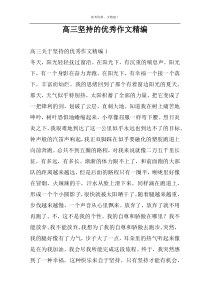 高三坚持的优秀作文精编