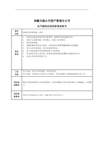 生产副科长岗位职责说明书