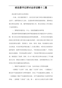 政法委书记研讨会讲话稿十二篇