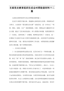 支部党史教育组织生活会对照检查材料十二篇