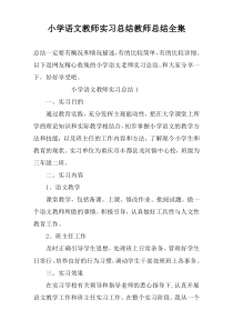 小学语文教师实习总结教师总结全集