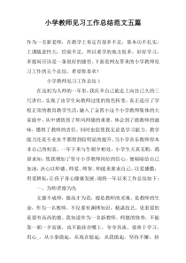 小学教师见习工作总结范文五篇