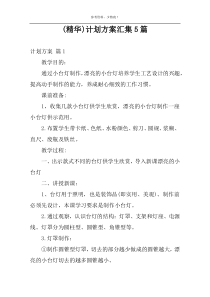 (精华)计划方案汇集5篇