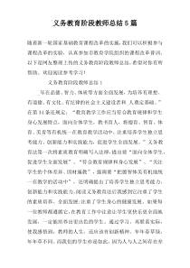 义务教育阶段教师总结5篇