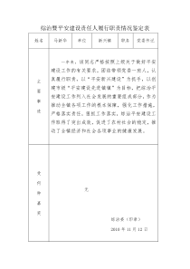 综治暨平安建设责任人履行职责情况鉴定表