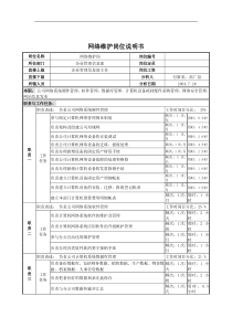 网络维护岗位说明书