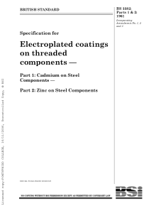 BS 3382-1961 Specification for Electroplated coati