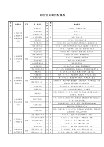 职业见习岗位配置表