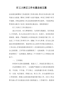 打工人转正工作长篇总结五篇