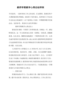 教师学期教学心得总结样例