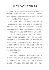 2022教师个人学科教学体会总结