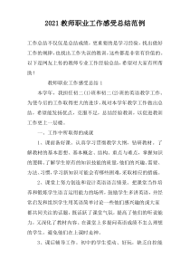 2022教师职业工作感受总结范例