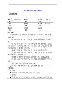 职位说明书市场营销职位（DOC 26页）