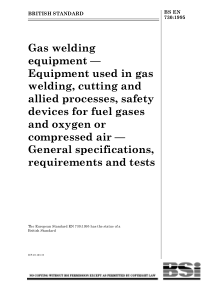 BS EN 730-1995 气焊设备.焊接,切割和相关工艺用设备.燃气和氧气或压缩空气用安全设备.