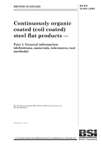 BS EN 10169-1-2003 Continuously organic coated (co