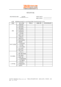 职务评价表