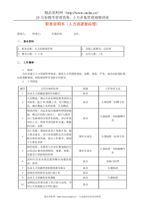 职务说明书（人力资源部经理）2