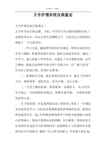 大专护理在校自我鉴定