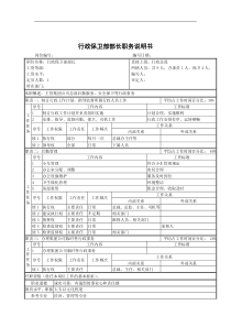 行政保卫部部长职务说明书