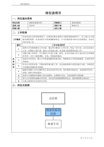 规划发展部经理岗位说明书