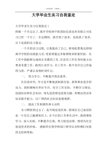 大学毕业生实习自我鉴定