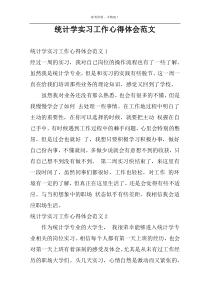 统计学实习工作心得体会范文