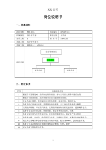 财务部长的岗位说明书