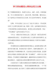 学习劳动模范心得体会范文合集