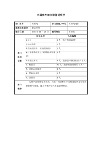 质检处部门职能说明书