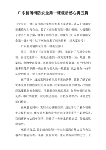 广东新闻消防安全第一课观后感心得五篇