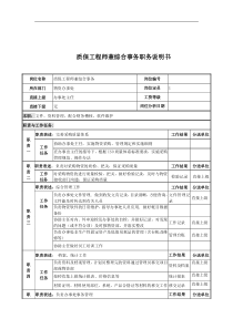 质保工程师兼综合事务岗位说明书