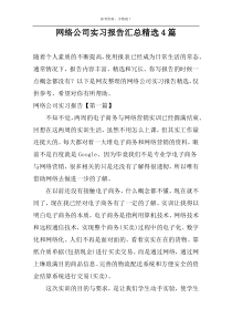 网络公司实习报告汇总精选4篇