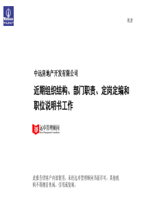 远卓近期组织结构、部门职责、定岗定编和职位说明书工作（ppt106页）