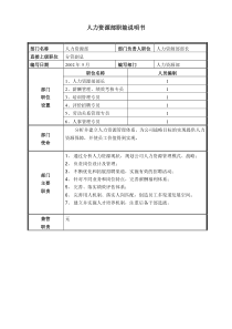 部门职能说明书-人力资源部部门