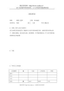 销售工程师岗位职责